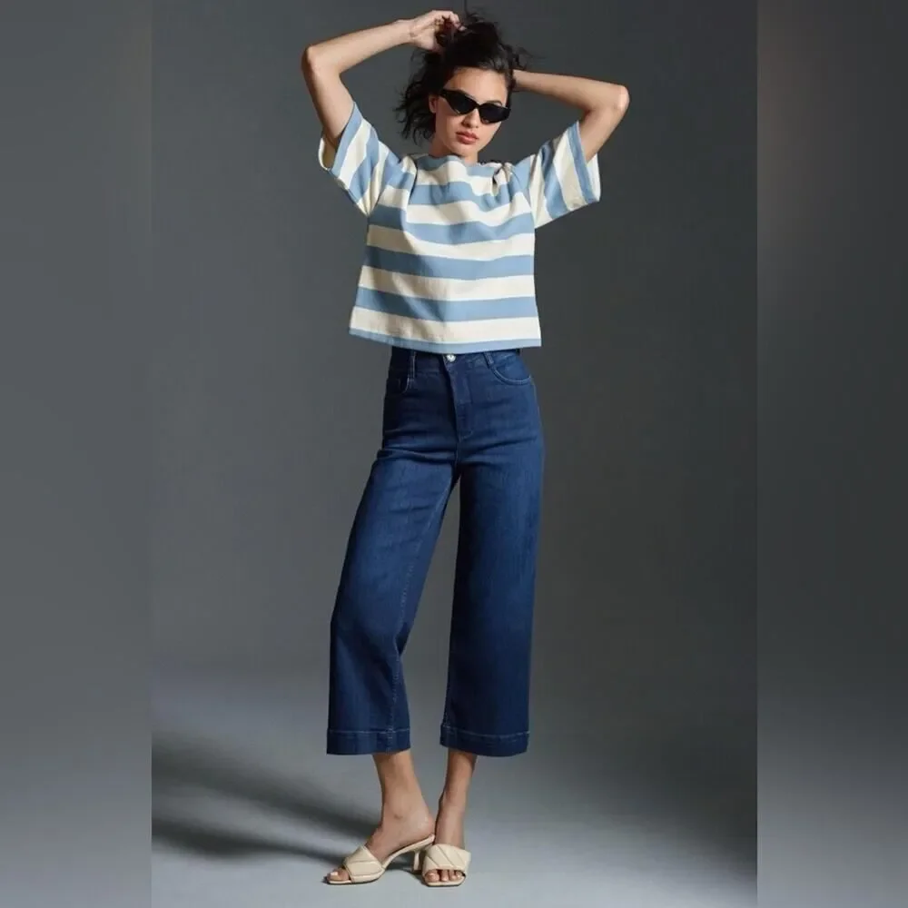 NWT Pilcro & the letterpress anthropologie skipper high waist wide leg jeans 28P